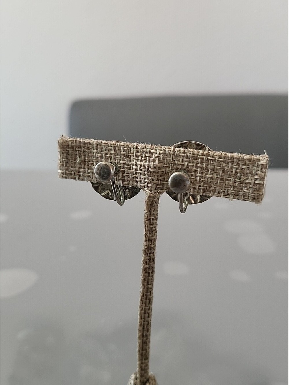 Vintage Silver Tone Pearl Rhinestone Clip-On Earrings Beautiful See Pictures K11 - Picture 5 of 11